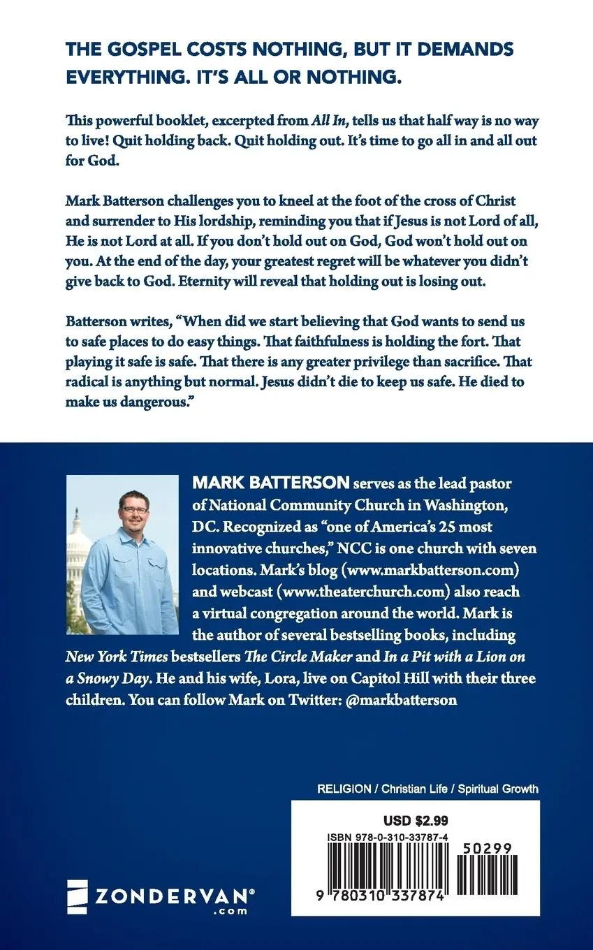 Rückseite: 9780310337874 | Going All In | One Decision Can Change Everything | Mark Batterson