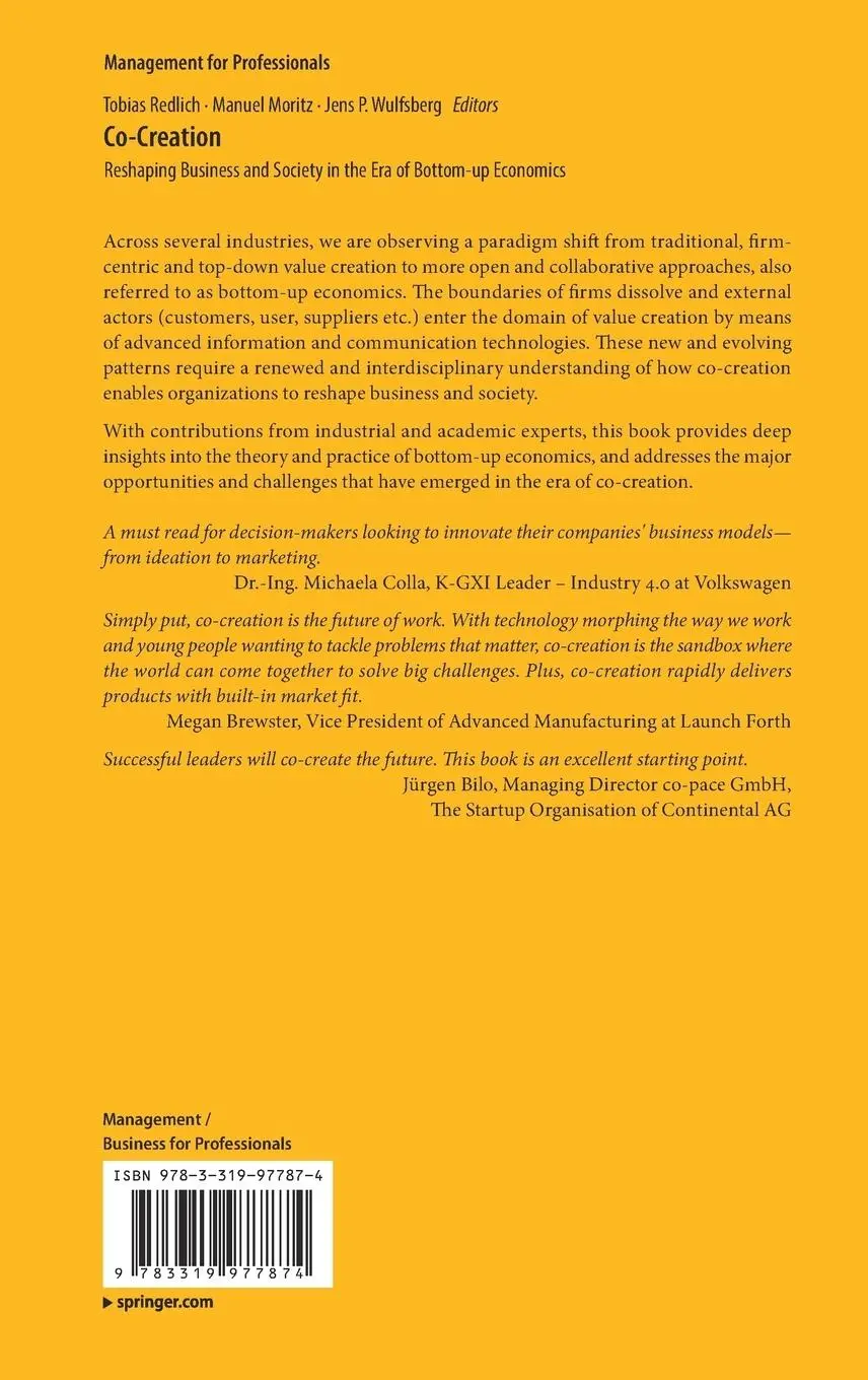Rückseite: 9783319977874 | Co-Creation | Tobias Redlich (u. a.) | Buch | x | Englisch | 2018