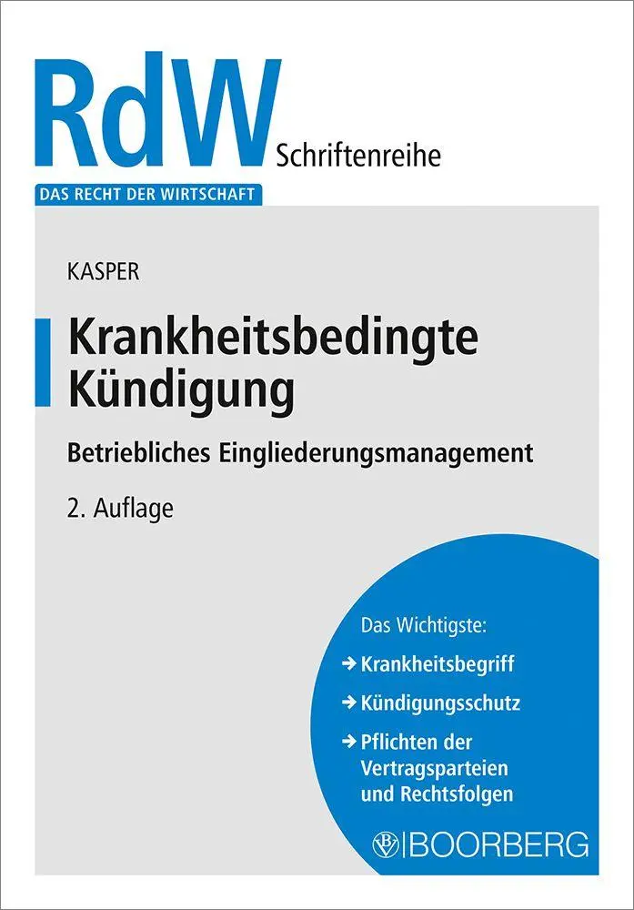 Cover: 9783415077874 | Krankheitsbedingte Kündigung | Betriebliches Eingliederungsmanagement