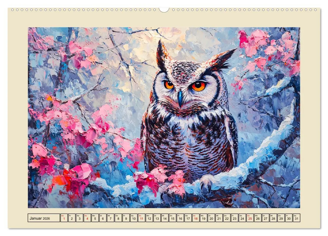 Bild: 9783457347874 | Bunte Eulenpoesie. Kunstvolle Vögel in Ölgemälde-Optik...