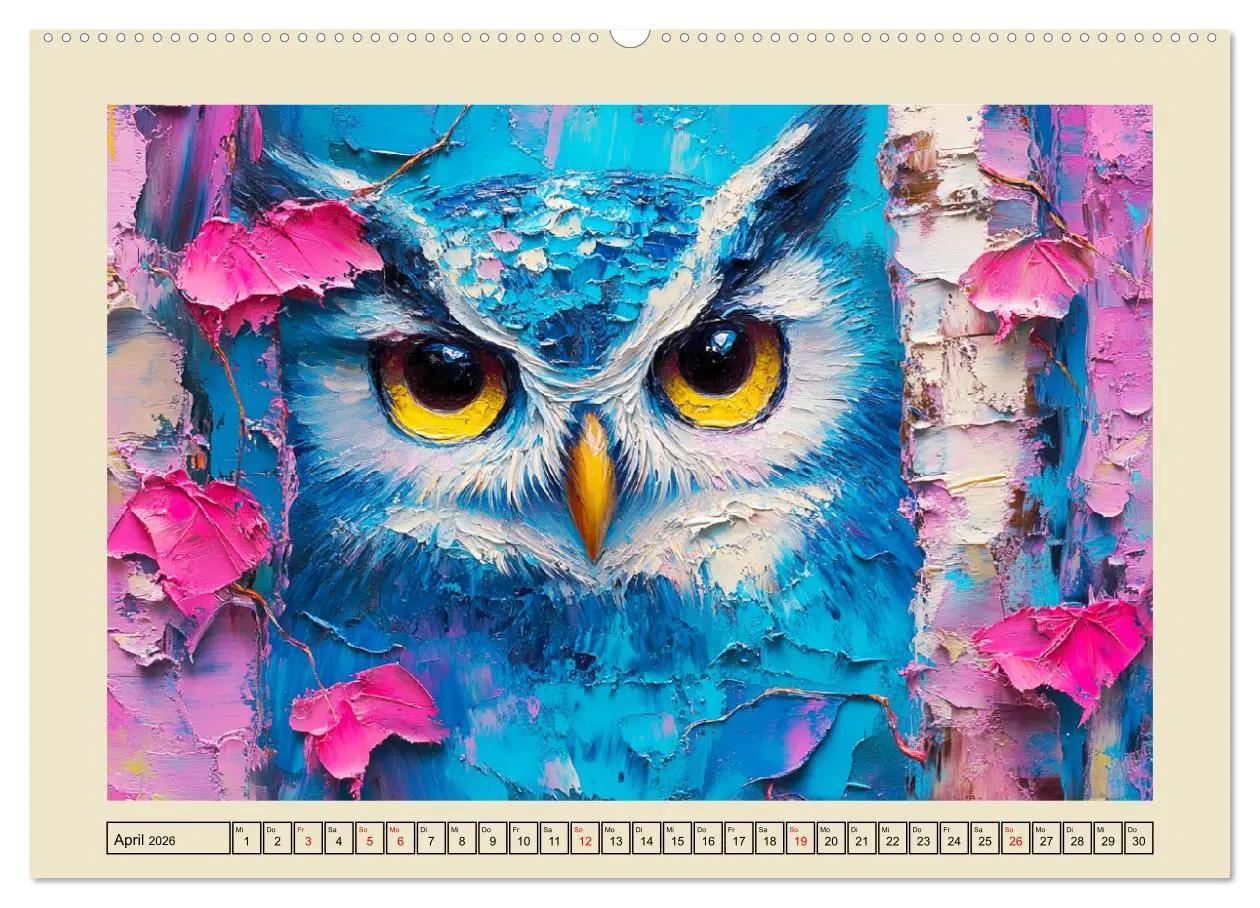 Bild: 9783457347874 | Bunte Eulenpoesie. Kunstvolle Vögel in Ölgemälde-Optik...