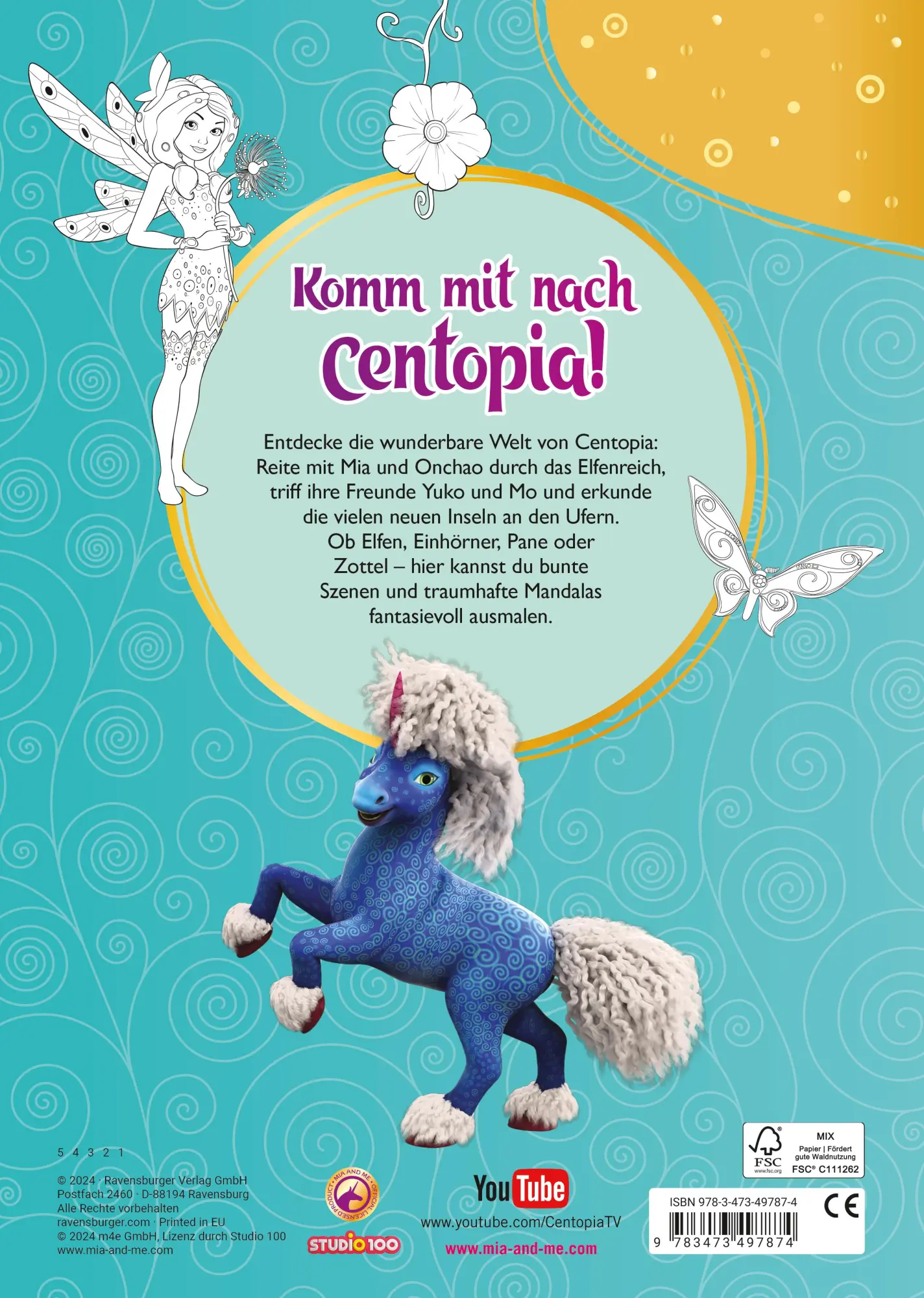 Rückseite: 9783473497874 | Mia and me - Mein magisches Malbuch | Taschenbuch | 96 S. | Deutsch