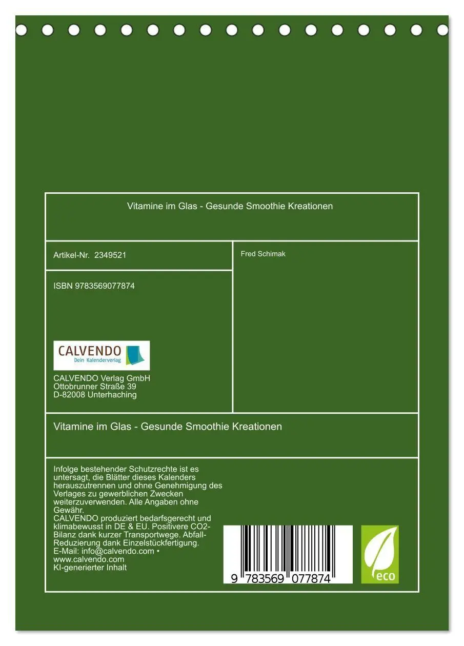 Bild: 9783569077874 | Vitamine im Glas - Gesunde Smoothie Kreationen (Tischkalender 2027...