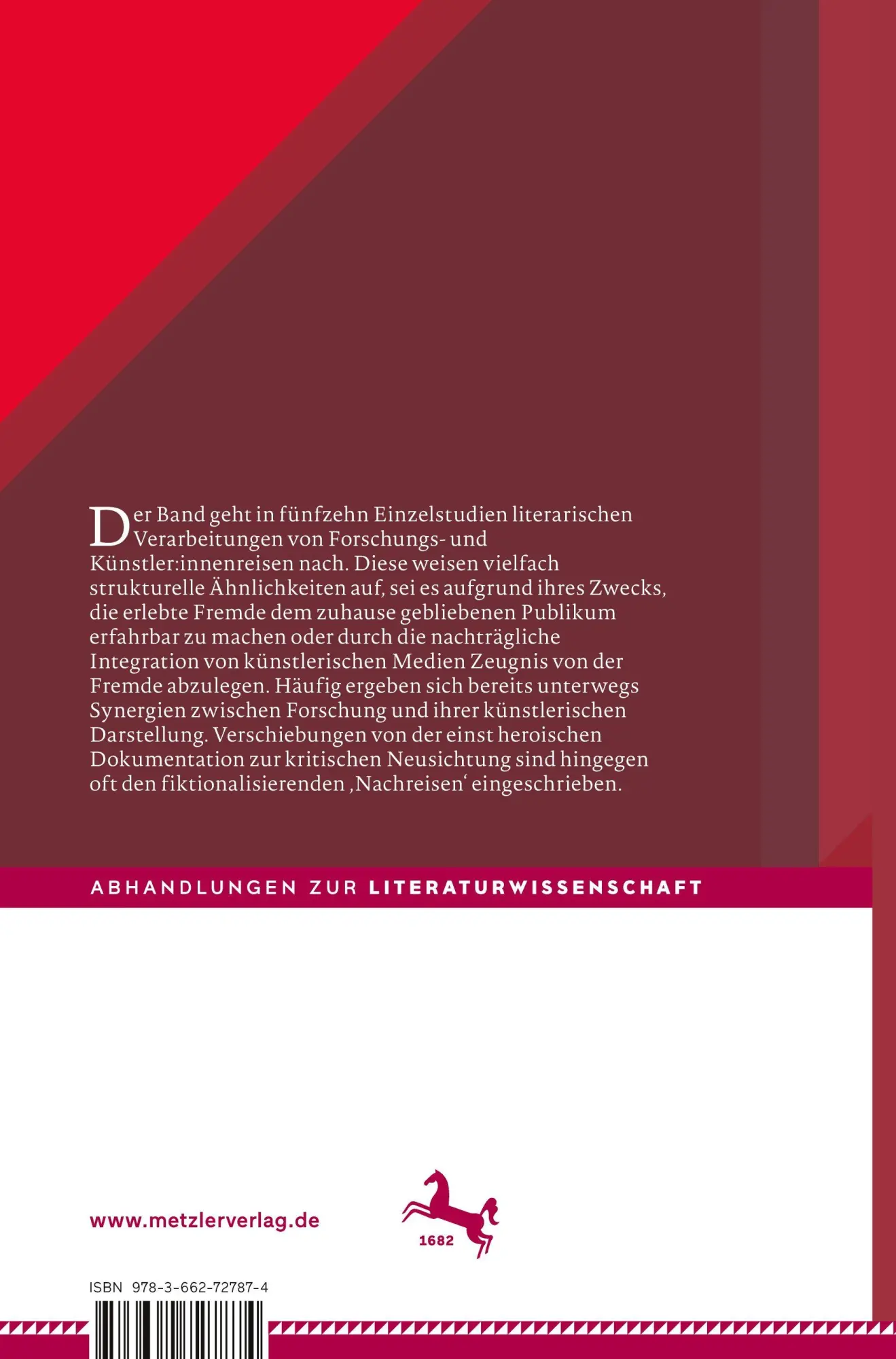 Rückseite: 9783662727874 | Reiseansichten | Künstler:innen- und Forschungsreisen in der Literatur