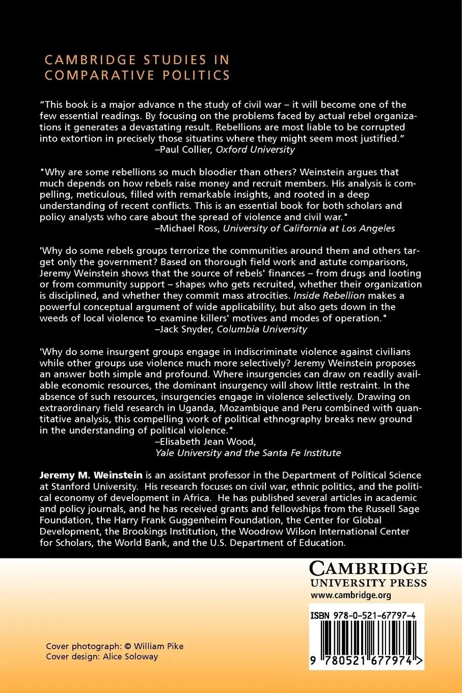 Rückseite: 9780521677974 | Inside Rebellion | The Politics of Insurgent Violence | Weinstein