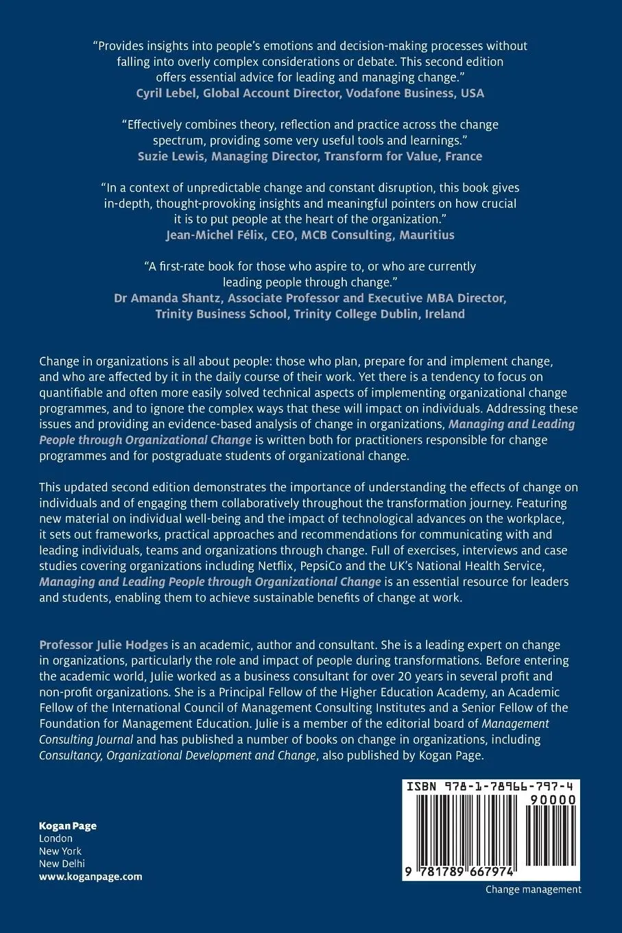 Rückseite: 9781789667974 | Managing and Leading People Through Organizational Change | Hodges