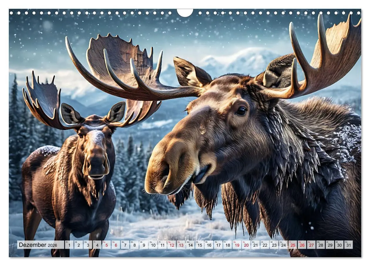 Bild: 9783457407974 | Im magischen Reich der Elche (Wandkalender 2026 DIN A3 quer),...
