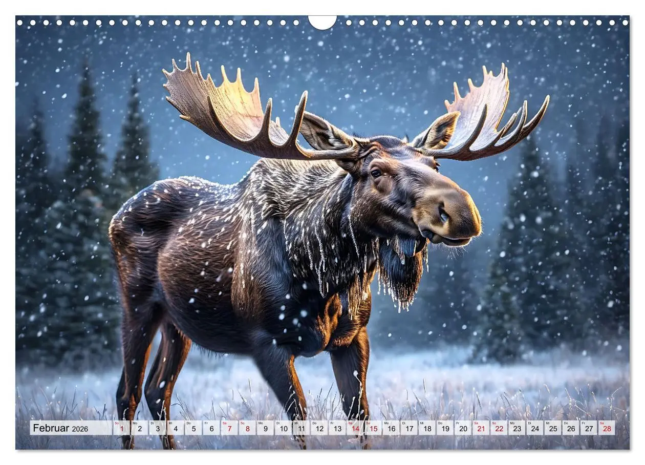 Bild: 9783457407974 | Im magischen Reich der Elche (Wandkalender 2026 DIN A3 quer),...