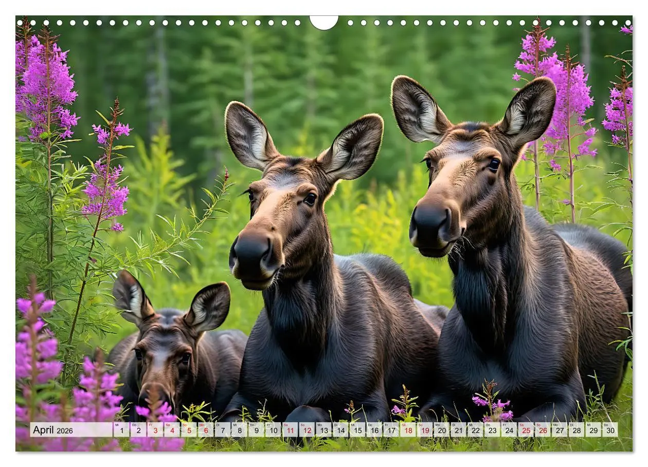 Bild: 9783457407974 | Im magischen Reich der Elche (Wandkalender 2026 DIN A3 quer),...