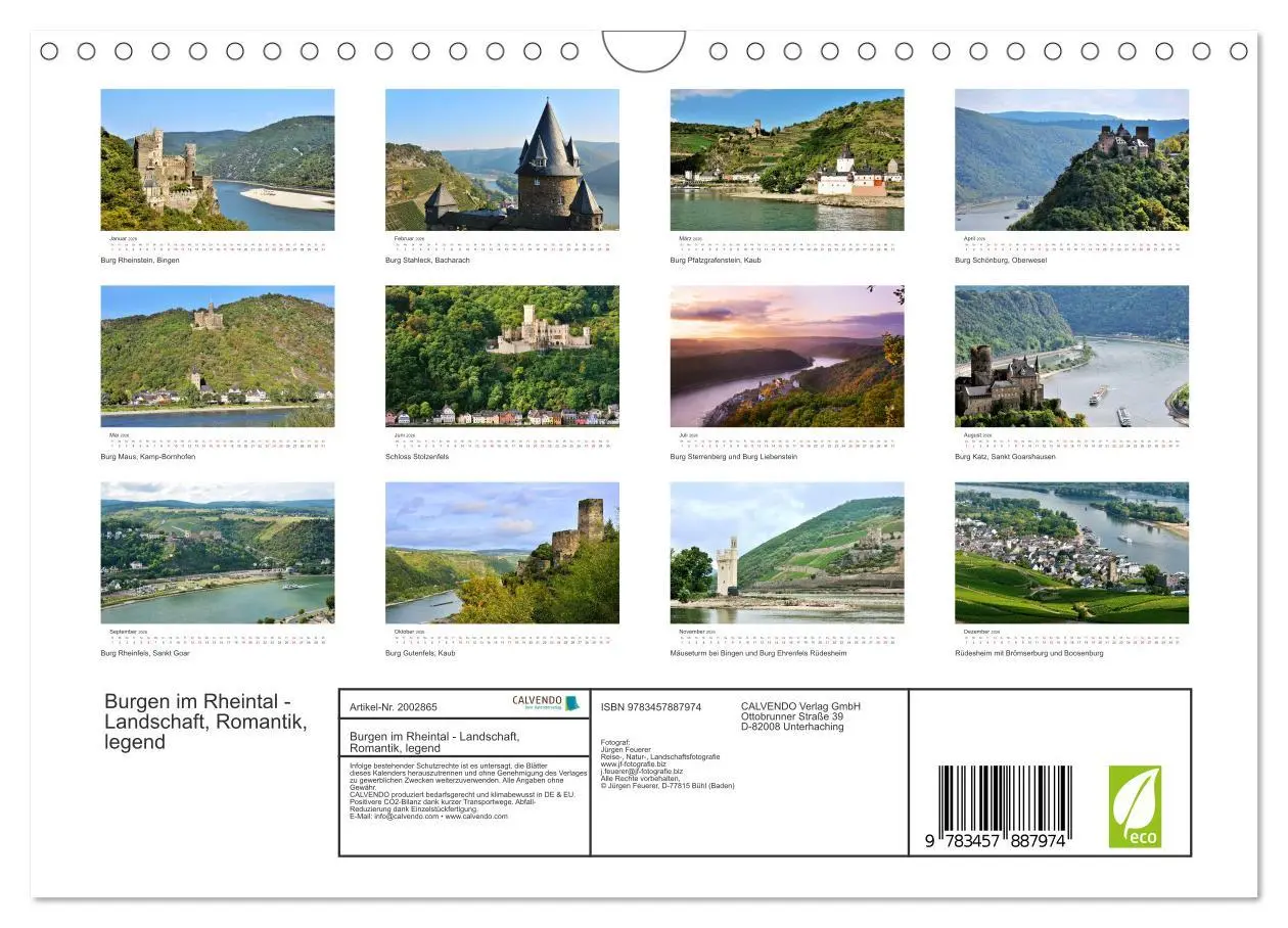 Bild: 9783457887974 | Burgen im Rheintal - Landschaft, Romantik, legend (Wandkalender...