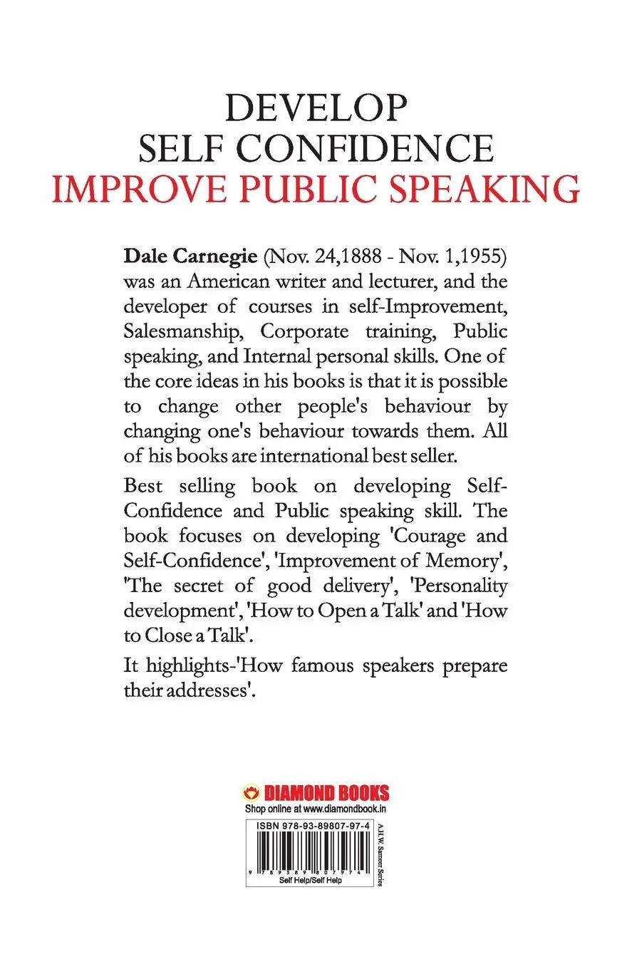 Rückseite: 9789389807974 | Develop Self-Confidence, Improve Public Speaking | Dale Carnegie