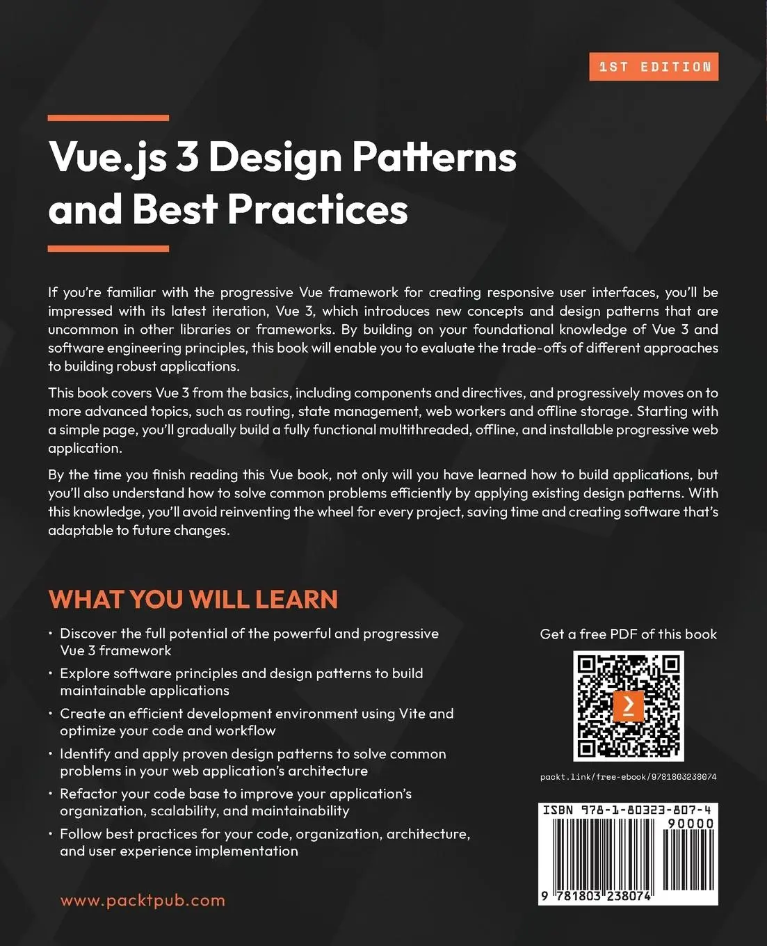 Rückseite: 9781803238074 | Vue.js 3 Design Patterns and Best Practices | Pablo David Garaguso