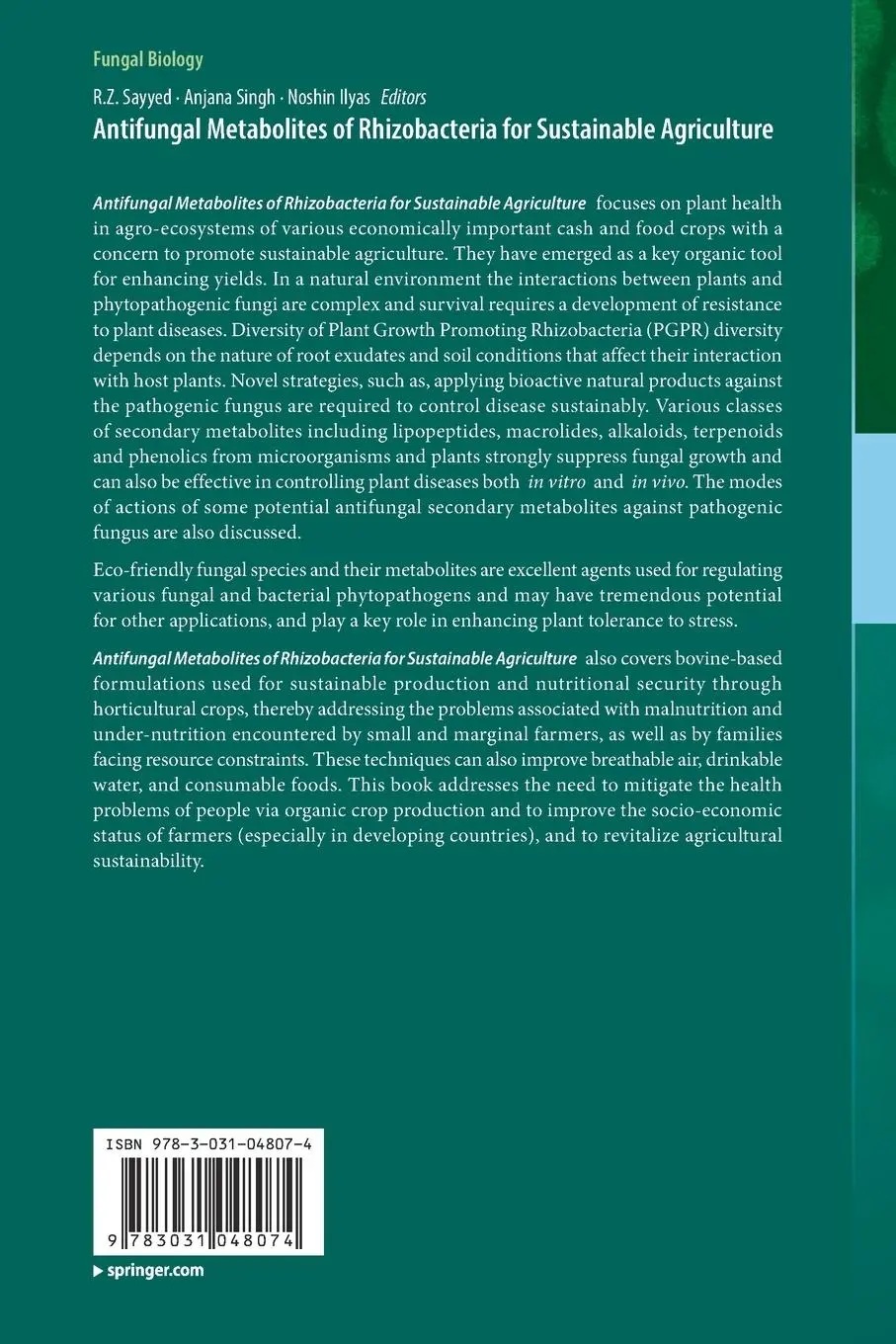Rückseite: 9783031048074 | Antifungal Metabolites of Rhizobacteria for Sustainable Agriculture