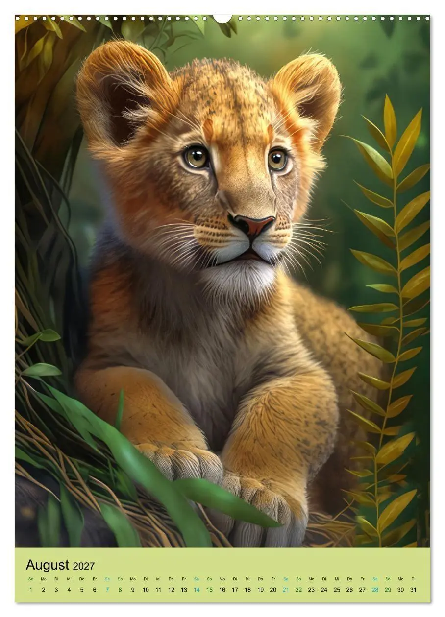 Bild: 9783569338074 | Dschungelbabys - Artwork (hochwertiger Premium Wandkalender 2027...