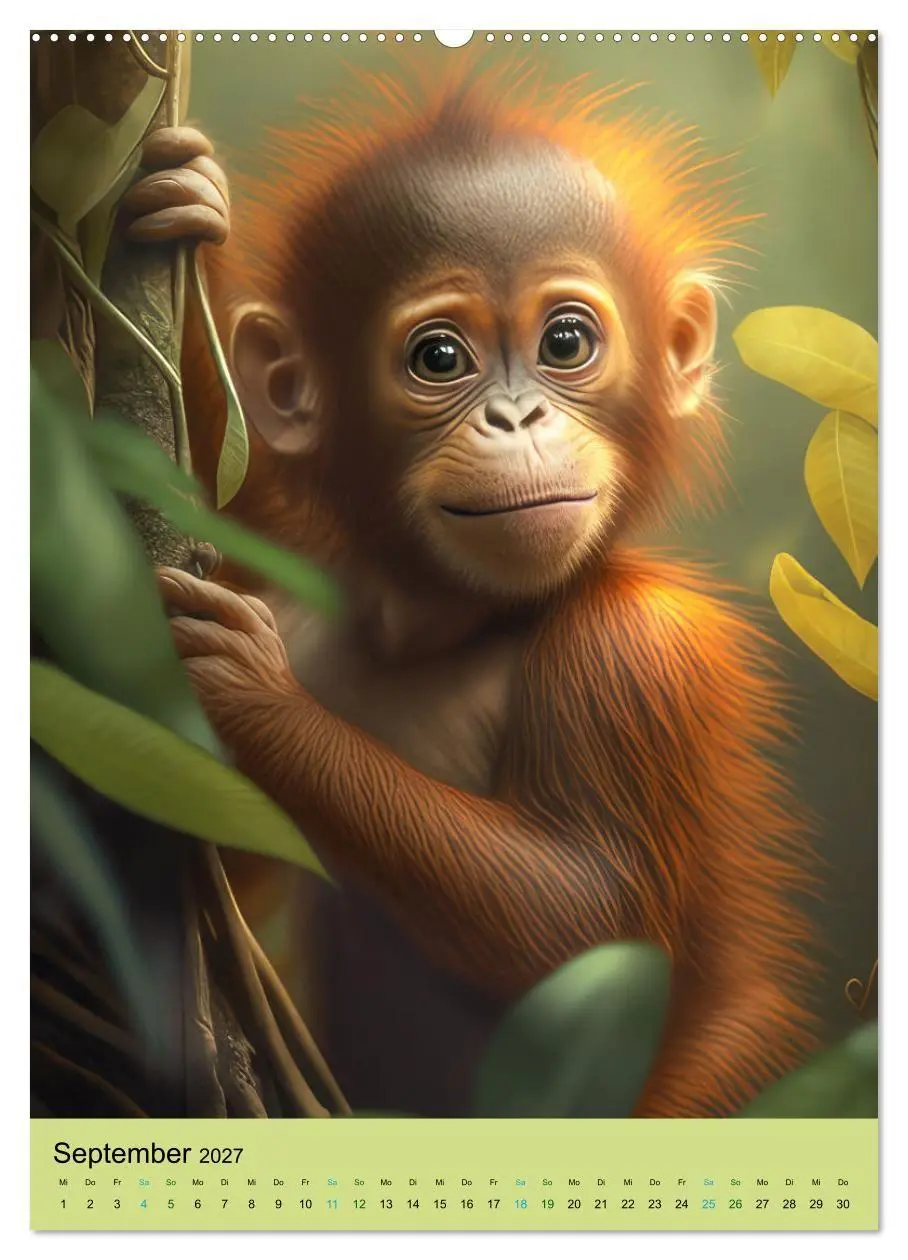 Bild: 9783569338074 | Dschungelbabys - Artwork (hochwertiger Premium Wandkalender 2027...
