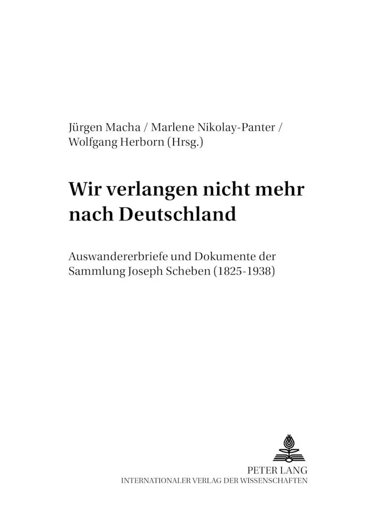 Cover: 9783631398074 | 'Wir verlangen nicht mehr nach Deutschland' | Jürgen Macha (u. a.)