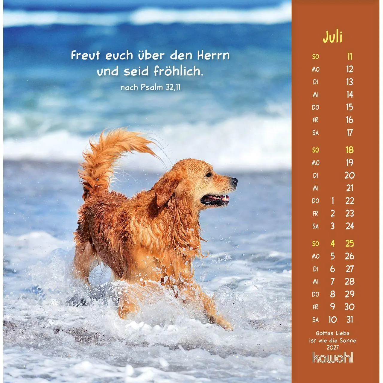 Bild: 9783754848074 | Gottes Liebe ist wie die Sonne 2027 | Tierkalender mit Bibelworten