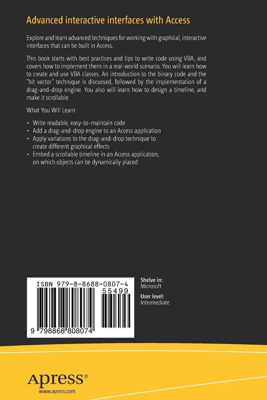 Rückseite: 9798868808074 | Advanced interactive interfaces with Access | Alessandro Grimaldi