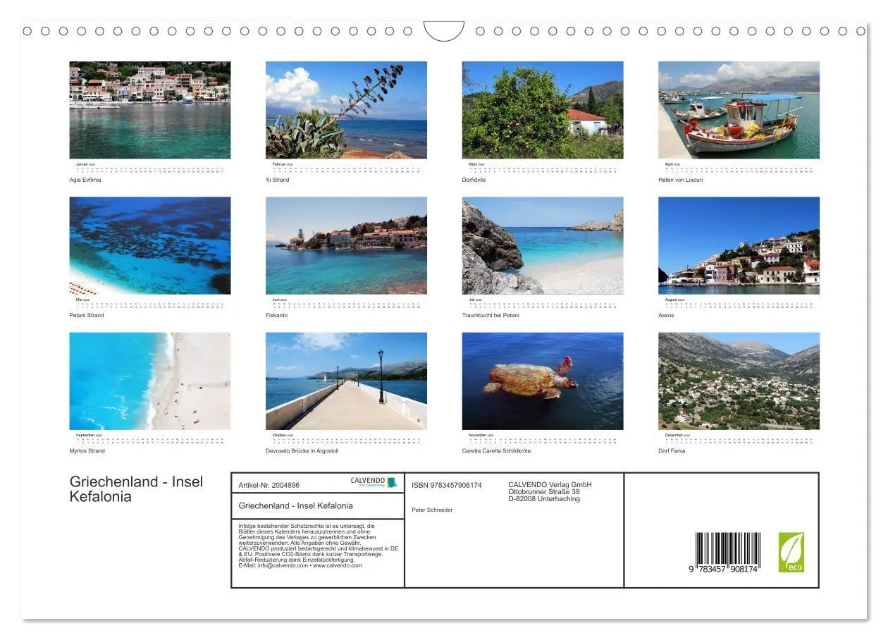 Bild: 9783457908174 | Griechenland - Insel Kefalonia (Wandkalender 2026 DIN A3 quer),...