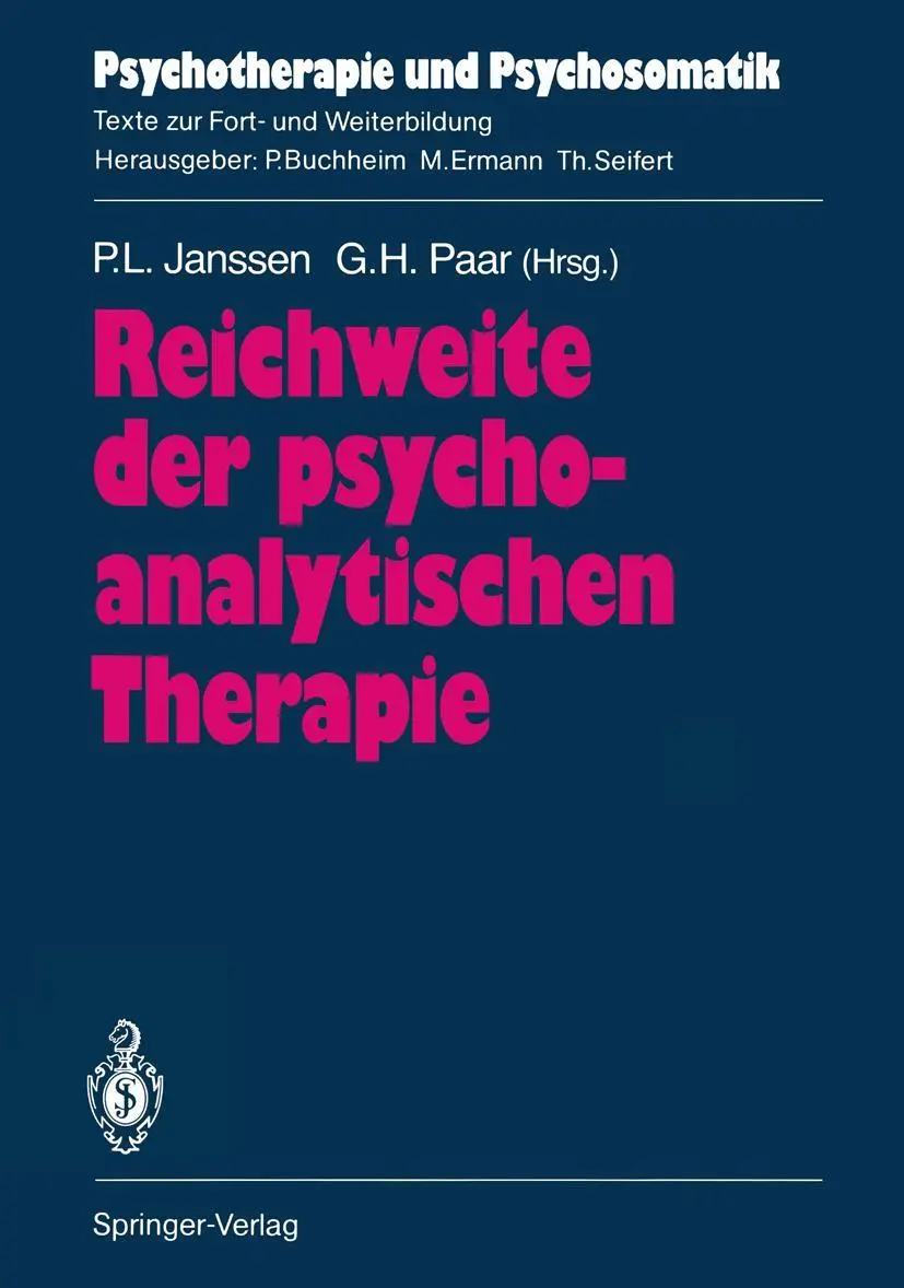Cover: 9783540518174 | Reichweite der psychoanalytischen Therapie | Gerhard H. Paar (u. a.)