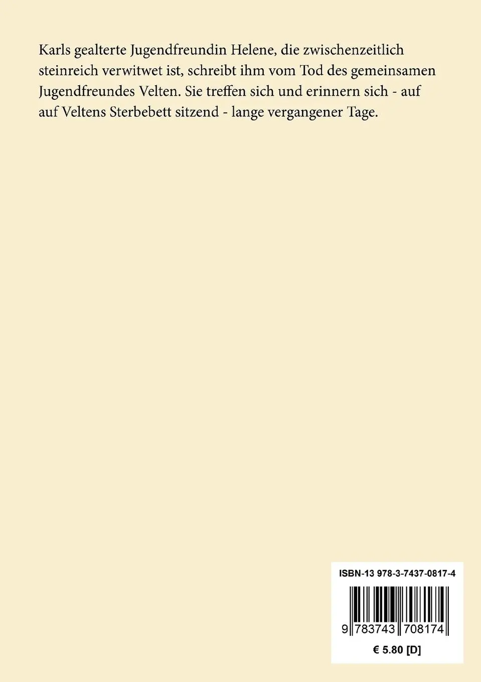 Rückseite: 9783743708174 | Die Akten des Vogelsangs | Wilhelm Raabe | Taschenbuch | 172 S. | 2017