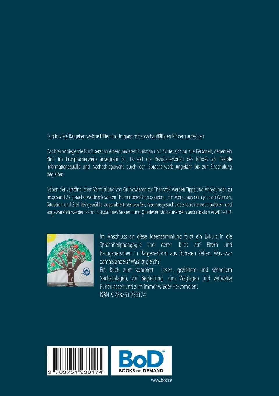 Rückseite: 9783751938174 | Spracherwerbsförderndes Verhalten | Catharina Jessen | Taschenbuch