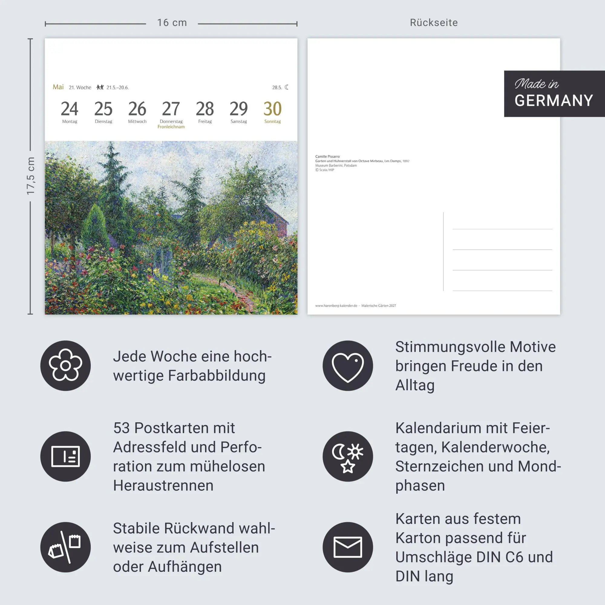 Bild: 9783840038174 | Malerische Gärten Postkartenkalender 2027 - Kalender mit 53...