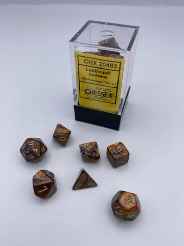 Cover: 601982038274 | Lustrous® Mini-Polyhedral Gold/silver 7-Die set | Chessex