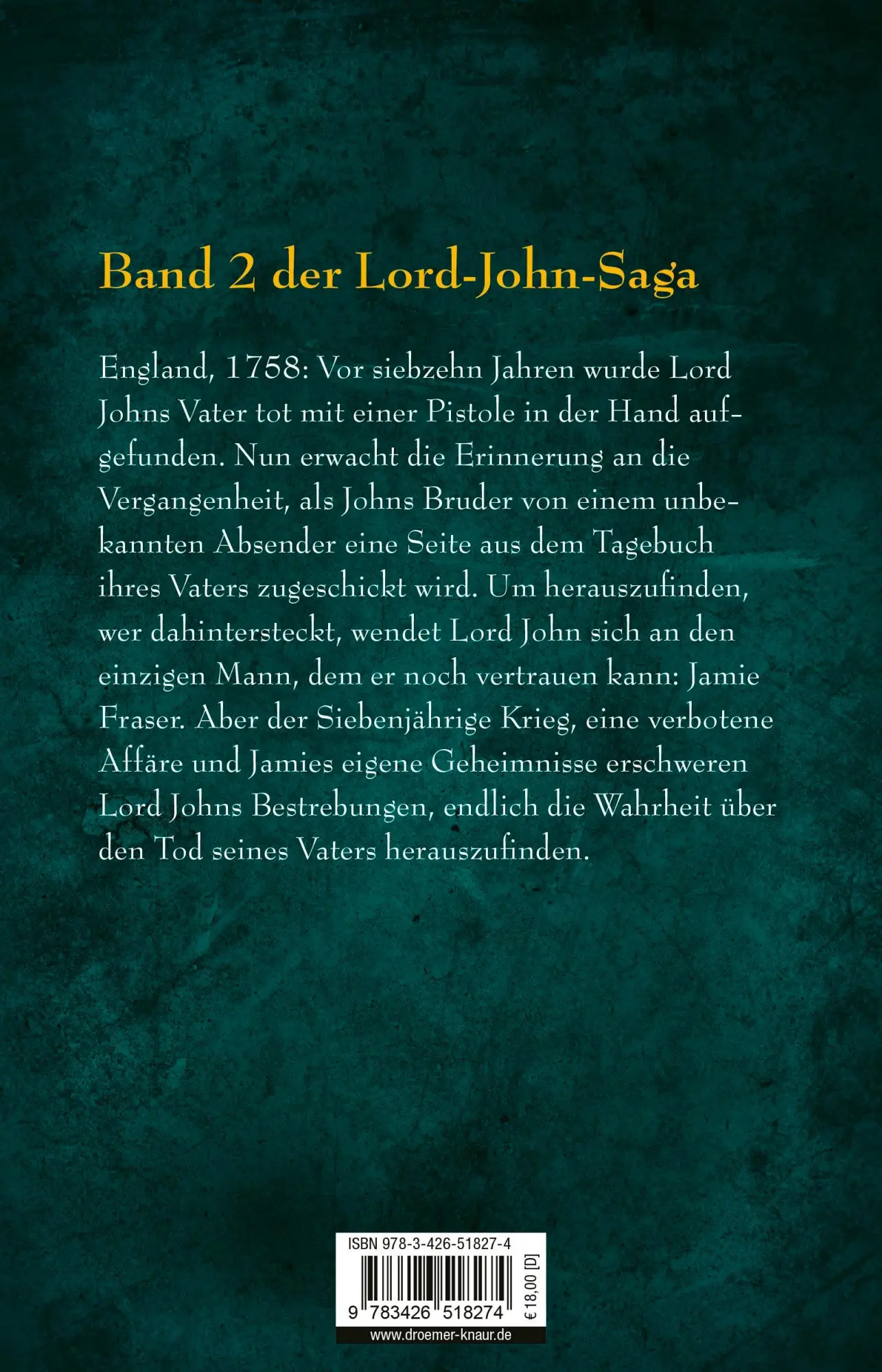 Rückseite: 9783426518274 | Die Sünde der Brüder | Ein Lord-John-Roman | Diana Gabaldon | Buch