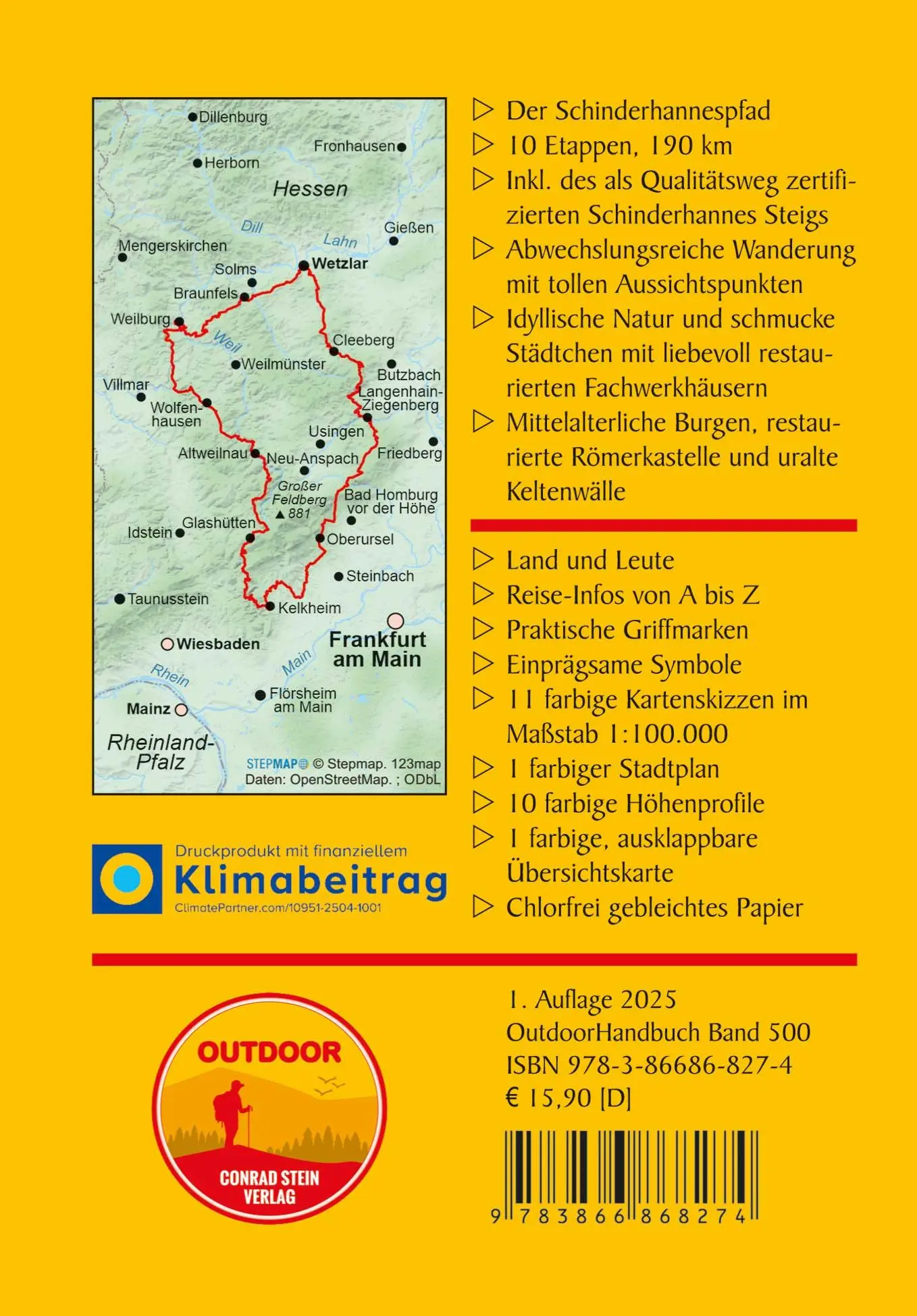 Rückseite: 9783866868274 | Schinderhannespfad um den Großen Feldberg im Taunus | Sebastian Steude