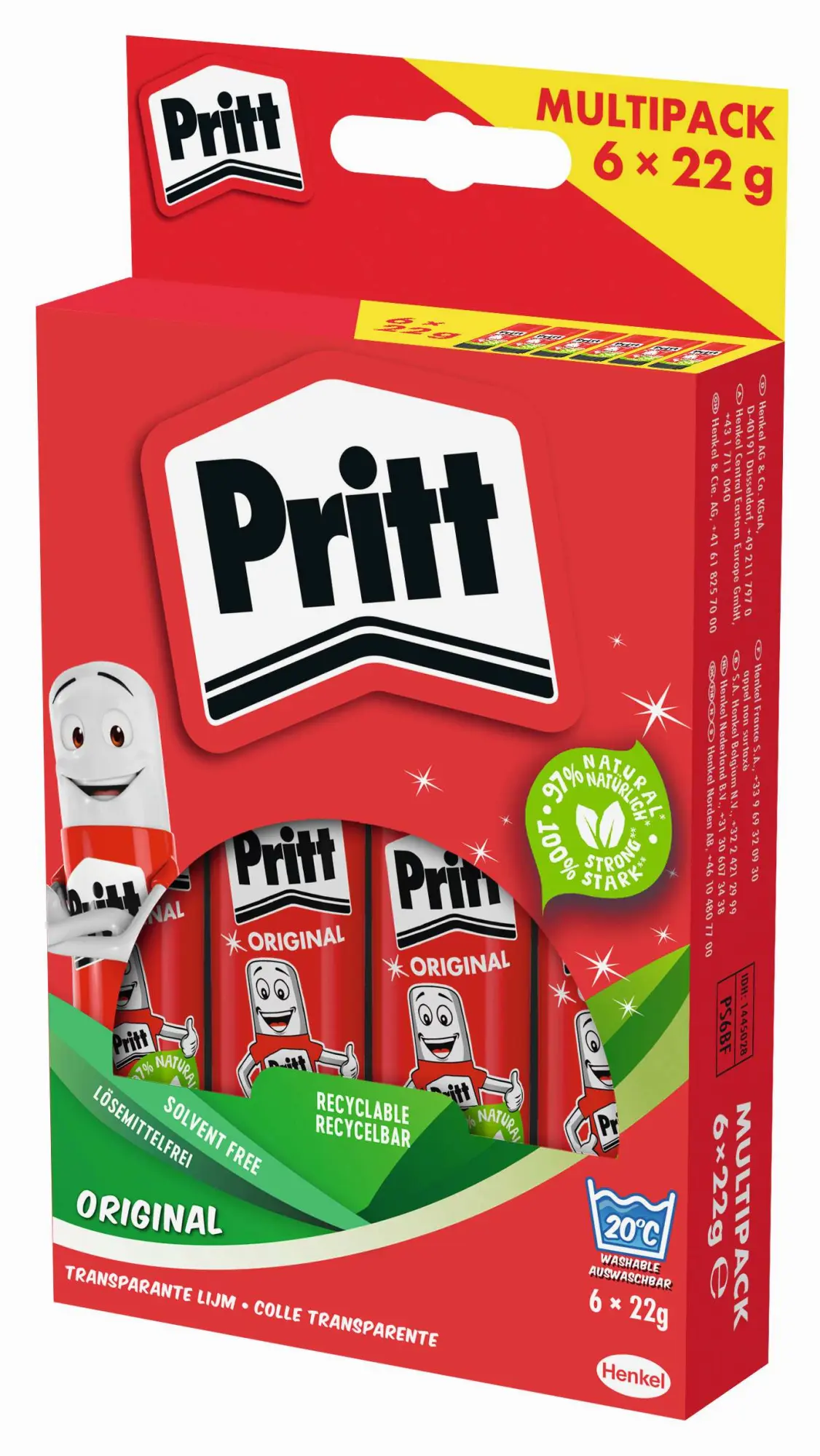 Cover: 5410091268374 | Pritt Klebestift Multipack, 6 22 g | 9H PS6BF | 2024 | Henkel
