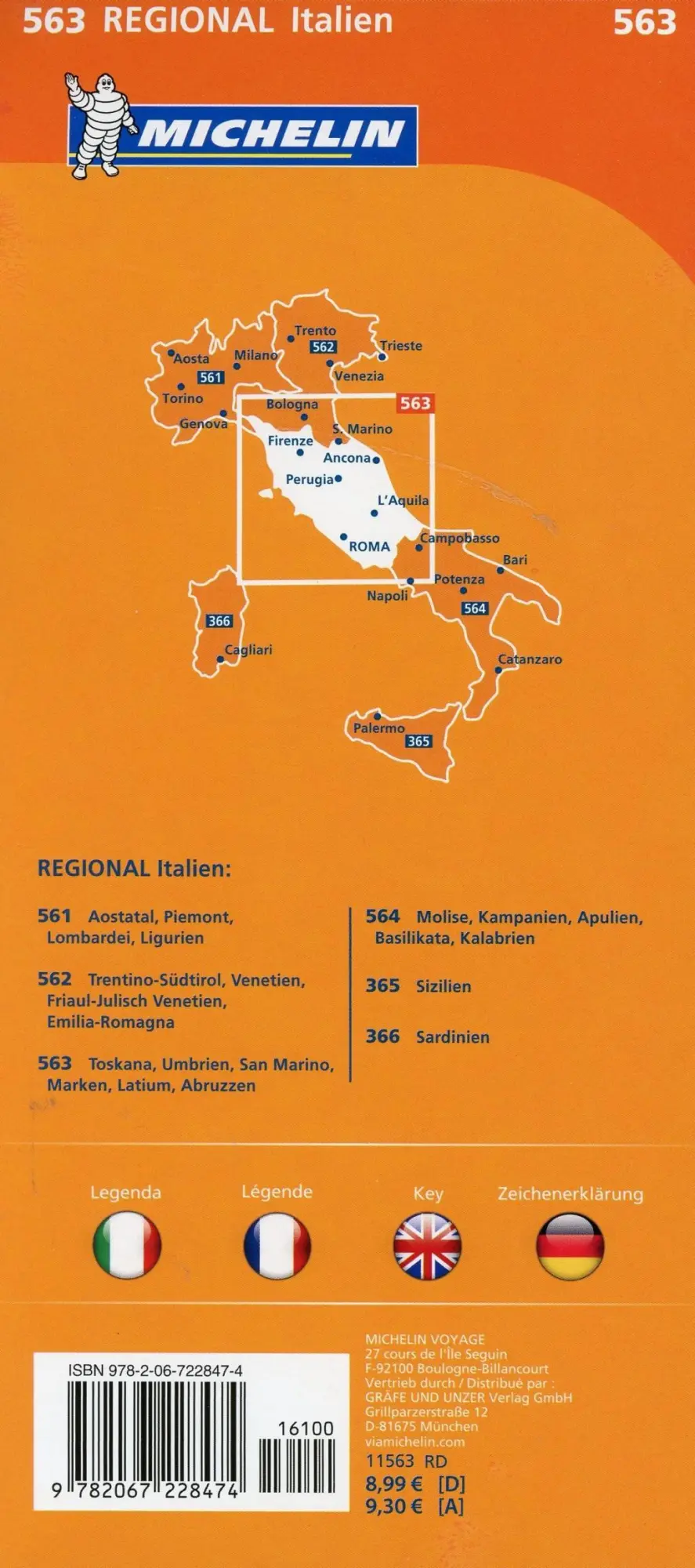 Bild: 9782067228474 | Michelin Toskana, Umbrien, San Marino, Marken, Latium, Abruzzen....