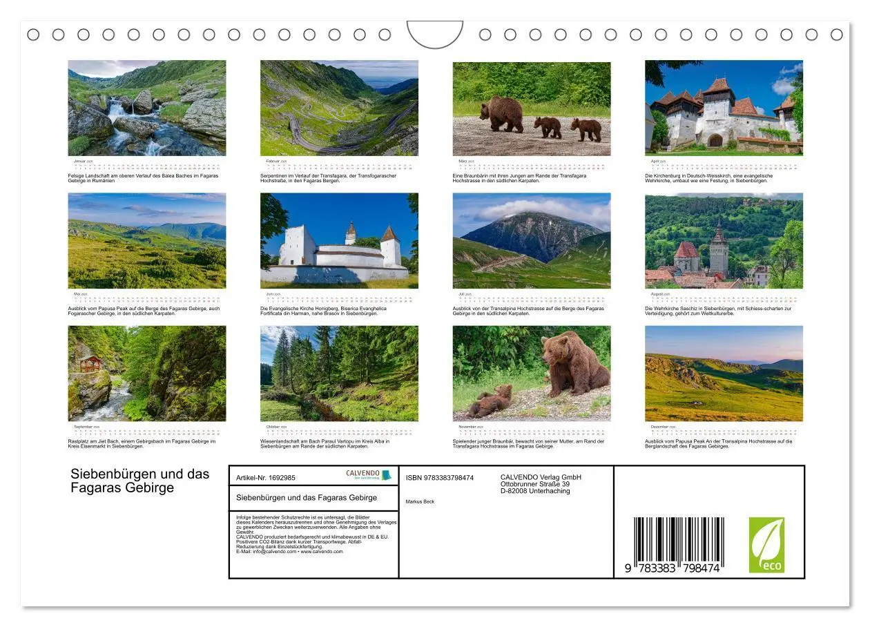 Bild: 9783383798474 | Siebenbürgen und das Fagaras Gebirge (Wandkalender 2025 DIN A4...