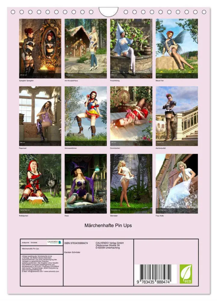 Bild: 9783435888474 | Märchenhafte Pin Ups (Wandkalender 2025 DIN A4 hoch), CALVENDO...