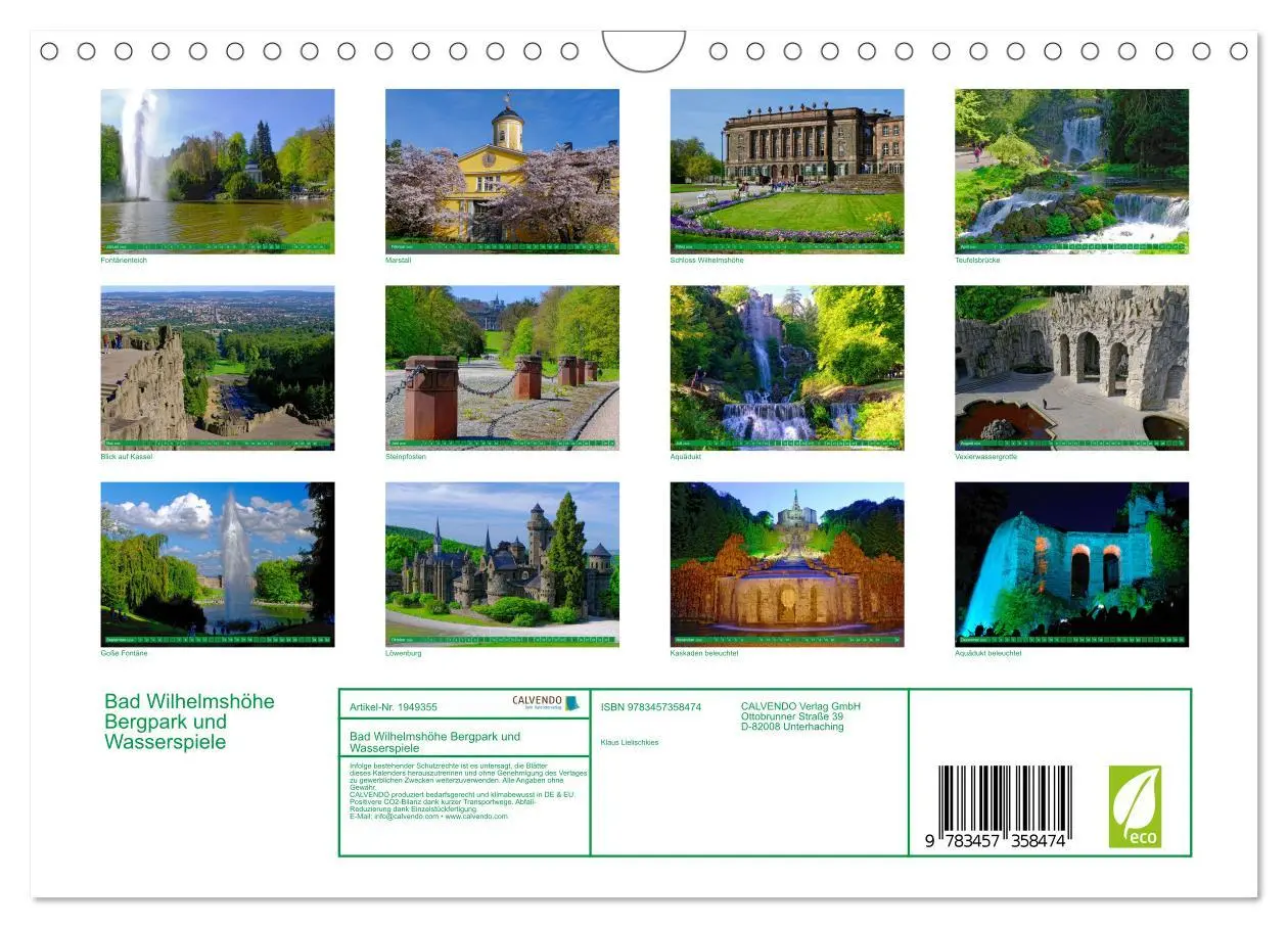 Bild: 9783457358474 | Bad Wilhelmshöhe Bergpark und Wasserspiele (Wandkalender 2026 DIN...