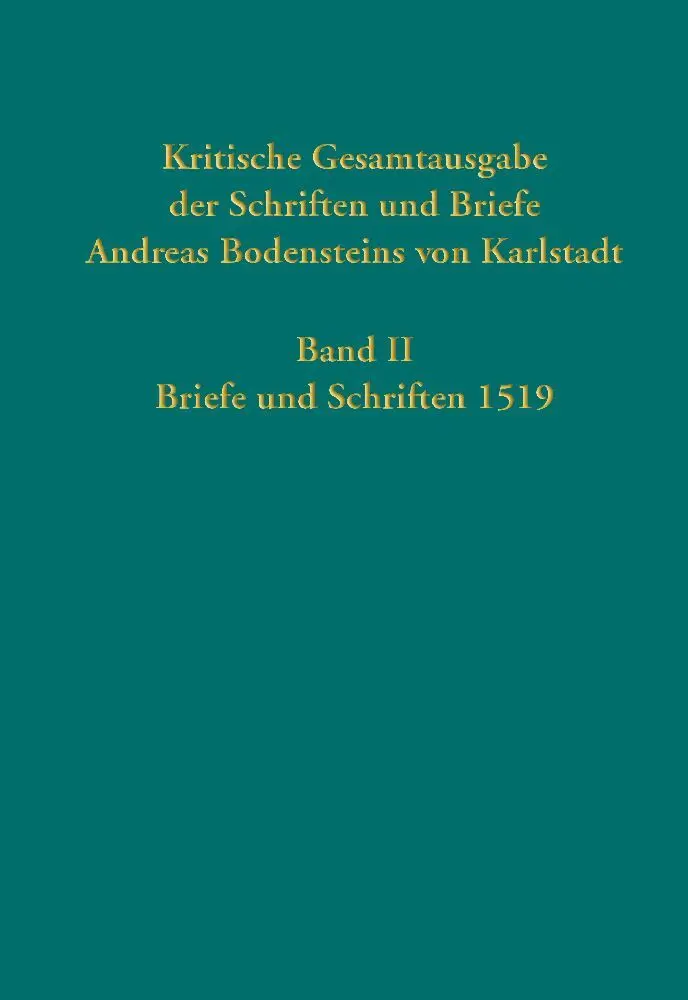 Cover: 9783579058474 | Kritische Gesamtausgabe der Schriften und Briefe Andreas...