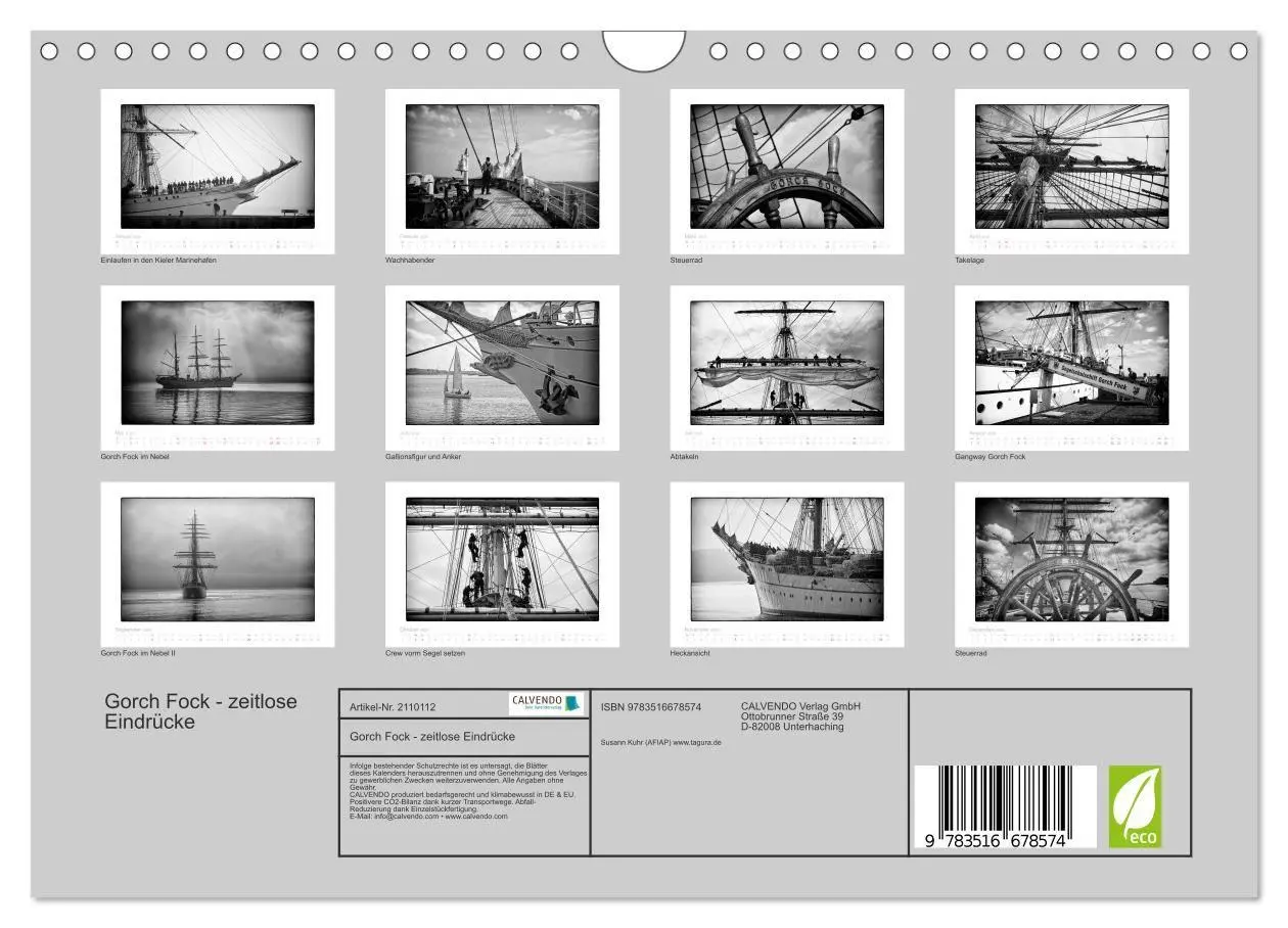 Bild: 9783516678574 | Gorch Fock - zeitlose Eindrücke (Wandkalender 2026 DIN A4 quer),...