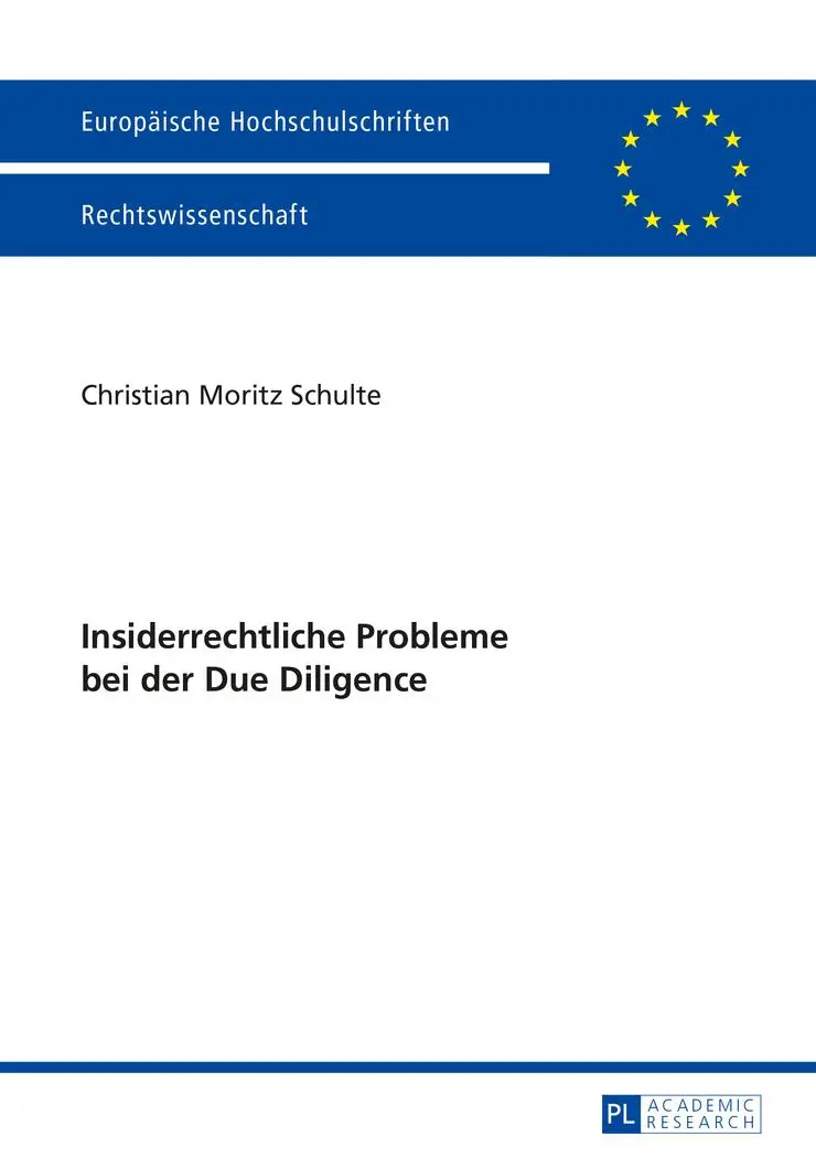 Cover: 9783631658574 | Insiderrechtliche Probleme bei der Due Diligence | Schulte | Buch
