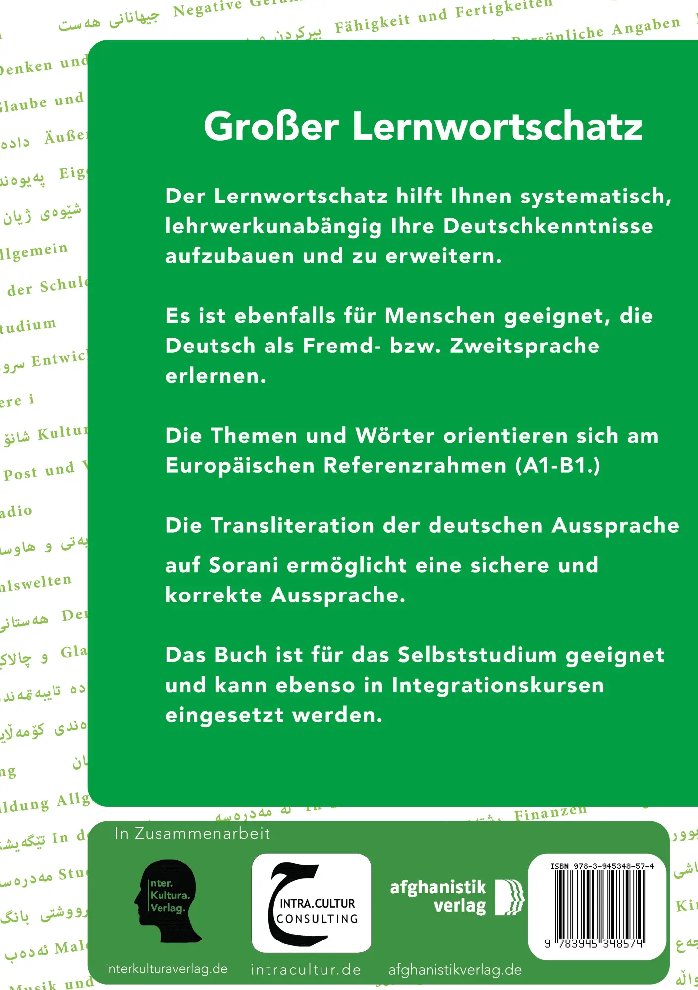 Rückseite: 9783945348574 | Großer Lernwortschatz Deutsch-Kurdisch Sorani | Noor Nazrabi | Buch