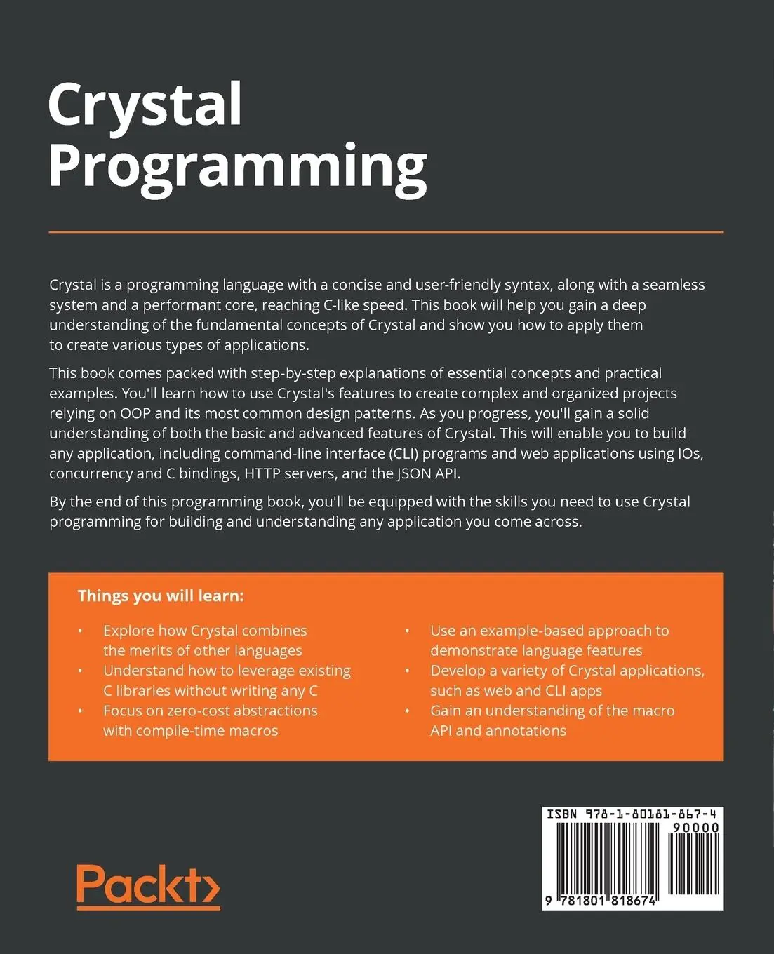 Rückseite: 9781801818674 | Crystal Programming | George Dietrich (u. a.) | Taschenbuch | Englisch