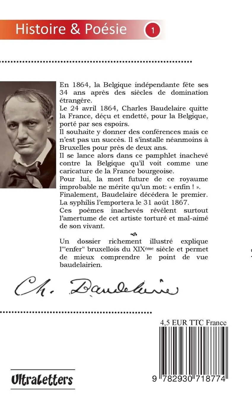Rückseite: 9782930718774 | Pauvre Belgique ! | Am¿nitates Belgicæ | Charles Baudelaire (u. a.)
