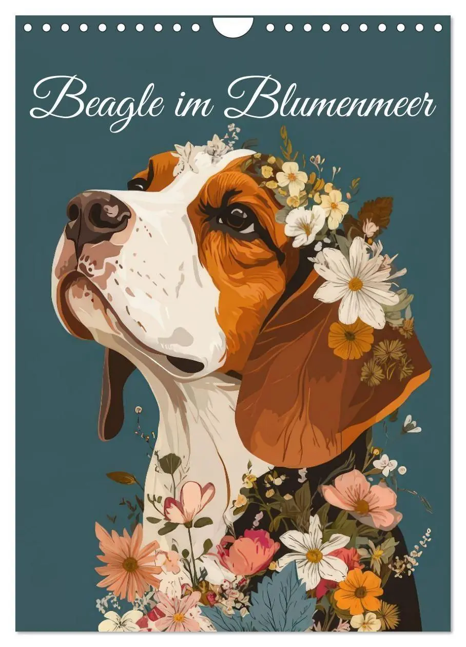 Cover: 9783516658774 | Beagle im Blumenmeer (Wandkalender 2026 DIN A4 hoch), CALVENDO...