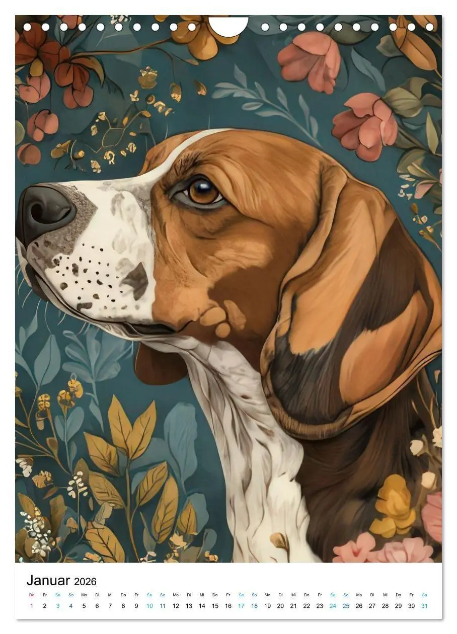 Bild: 9783516658774 | Beagle im Blumenmeer (Wandkalender 2026 DIN A4 hoch), CALVENDO...