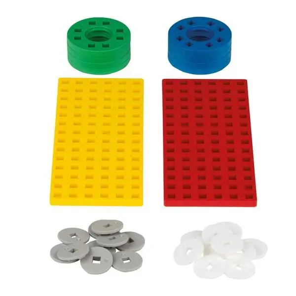 Bild: 5710409108874 | Plus-Plus Zubehörset mit Räder, rot/gelb | 9603966 | 2024 | PLUS PLUS