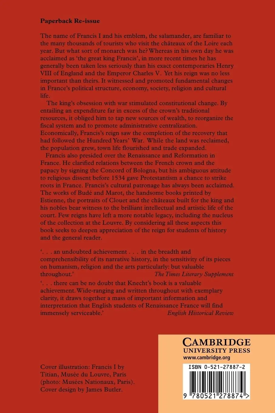 Rückseite: 9780521278874 | Francis I | R. J. Knecht | Taschenbuch | Englisch | 2005