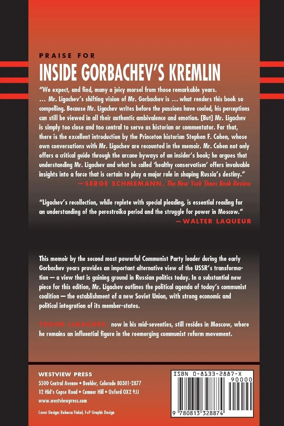 Rückseite: 9780813328874 | Inside Gorbachev's Kremlin | The Memoirs Of Yegor Ligachev | Buch