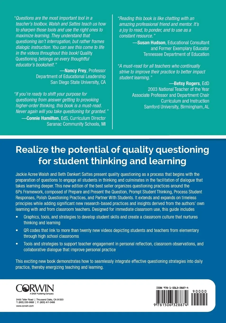 Rückseite: 9781506328874 | Quality Questioning | Research-Based Practice to Engage Every Learner