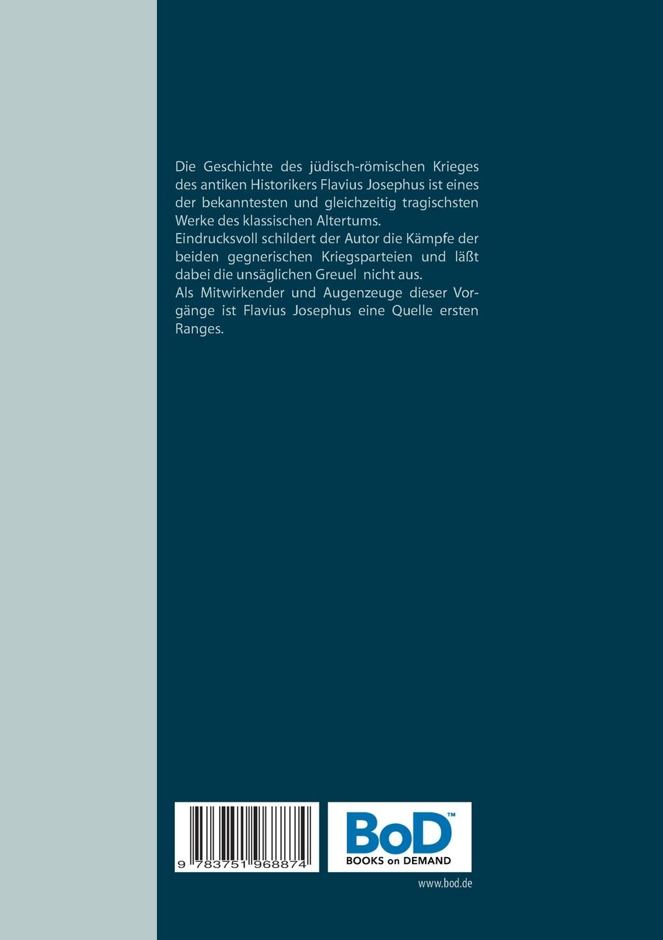Rückseite: 9783751968874 | Geschichte des jüdisch-römischen Krieges | Flavius Josephus | Buch