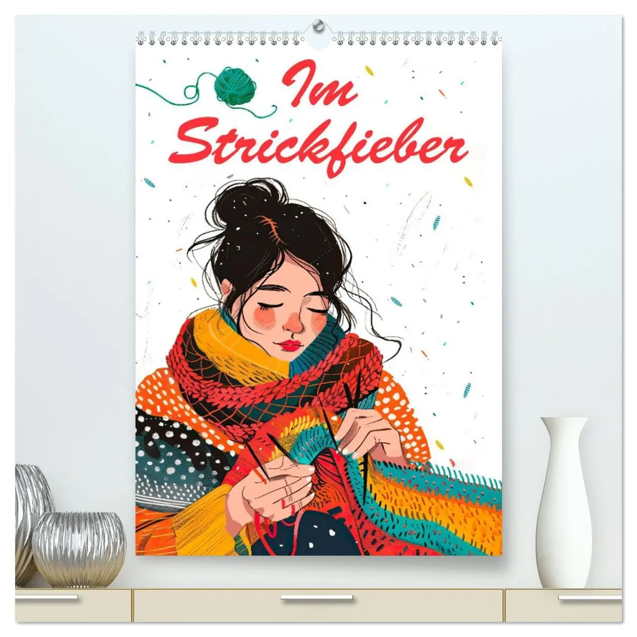 Cover: 9783516258974 | Im Strickfieber (hochwertiger Premium Wandkalender 2026 DIN A2...
