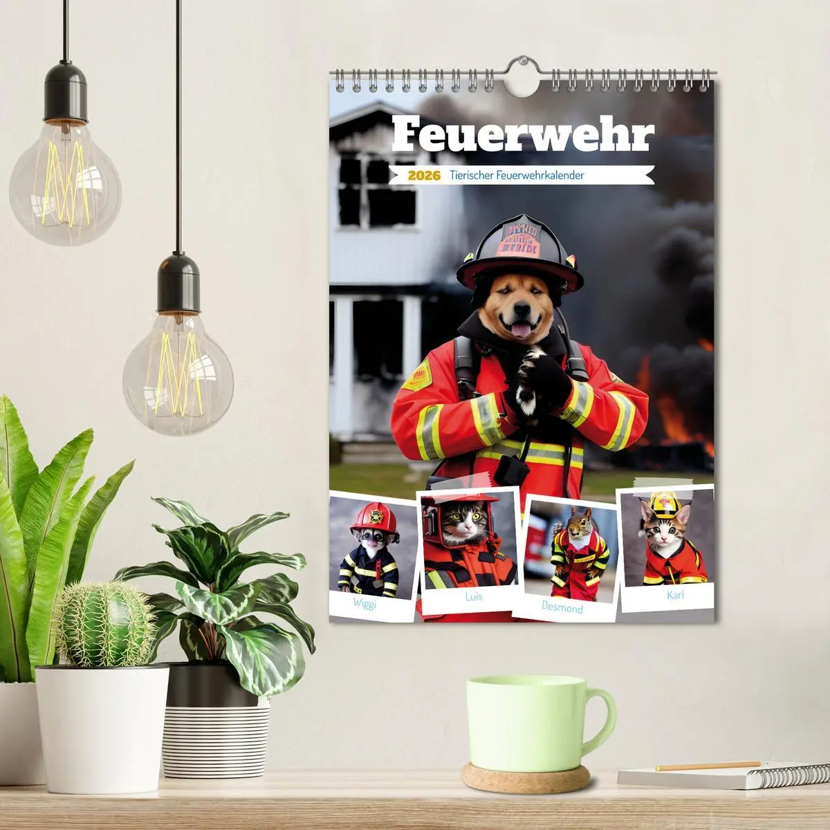 Bild: 9783516328974 | Feuerwehr - Tierischer Feuerwehrkalender (Wandkalender 2026 DIN A4...